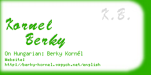 kornel berky business card
