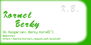 kornel berky business card